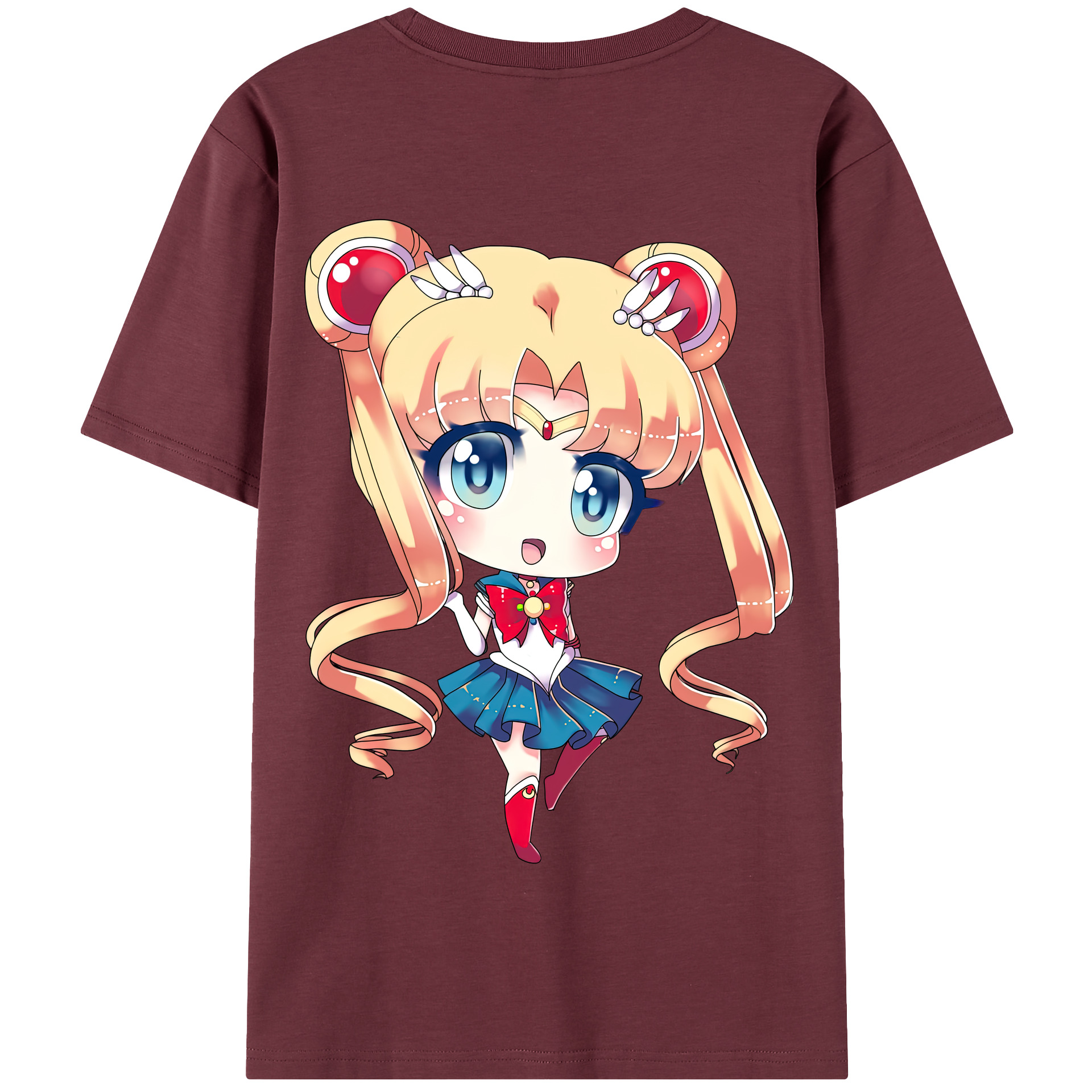 （画像用） 美少女戦士セーラームーン 月野 うさぎ つきの うさぎ Sailor Moon Tsukino Usagi 綿100％半袖Tシャツ（背面プリント）